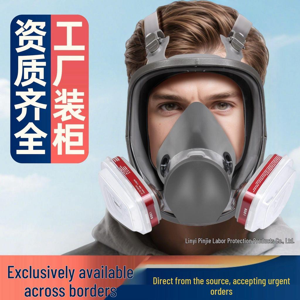 6800 Large Facepiece Gas Mask: Anti-Toxic Protection for Spray Painting, Chemical Industry, Pesticide Application, Wide Field of View Dust Defense.