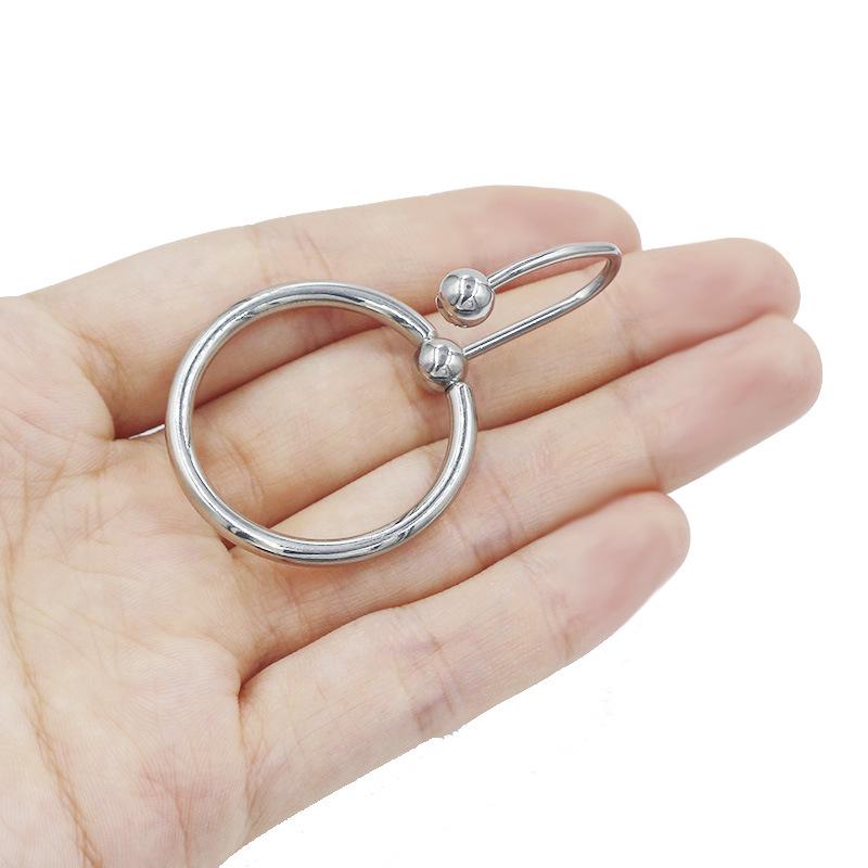Titanium Alloy Stainless Steel Male Cross-Border Cock Ring - No Piercing Needed, Large Round Ring Design.