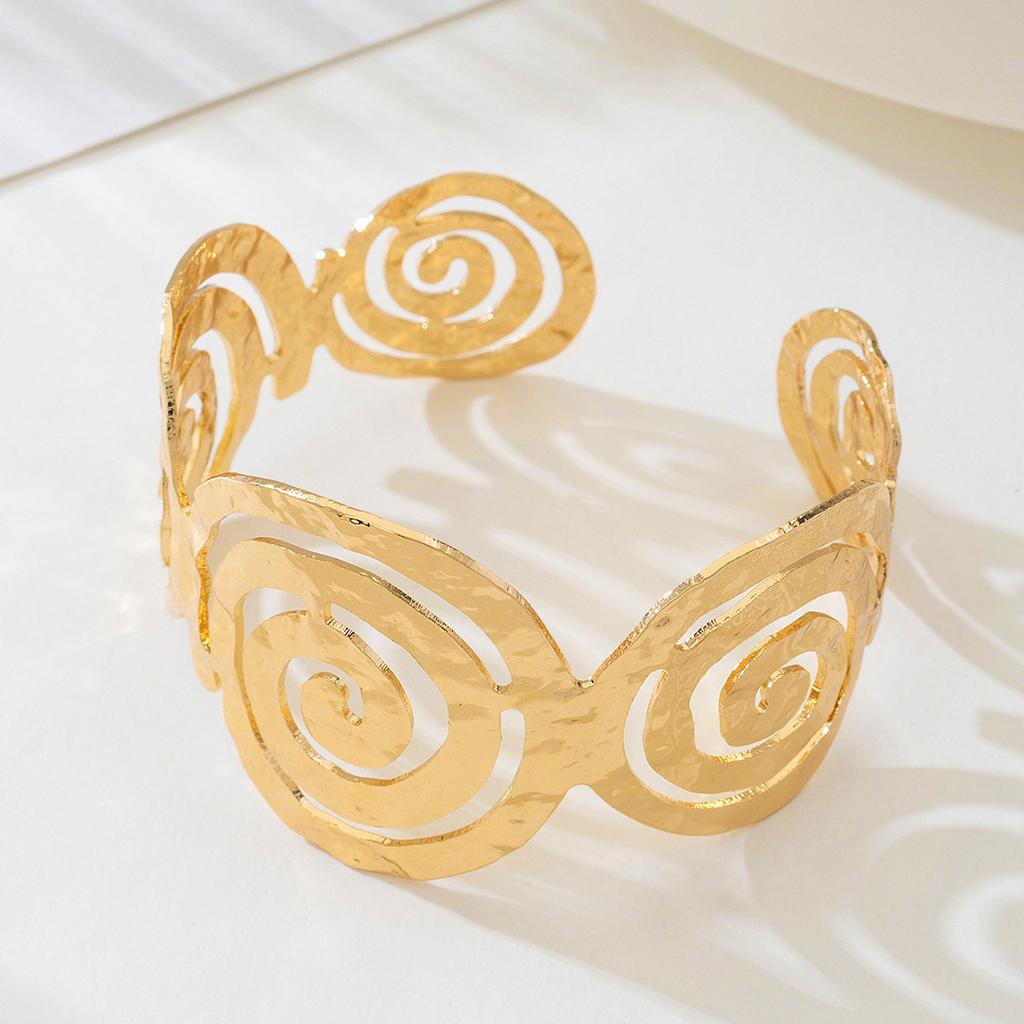 1 Set of Creative Design Spiral Sunflower Open Female Ring Bracelet Set