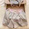 Sin Glee sweet cool wind gray pink banged color ribbon chest pad pajamas women's summer vest shorts casual home suit