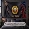 Custom Name Text Tapestry,Guns N’ Roses Decorative Wall Hanging, Background Tapestry For Home Bedroom