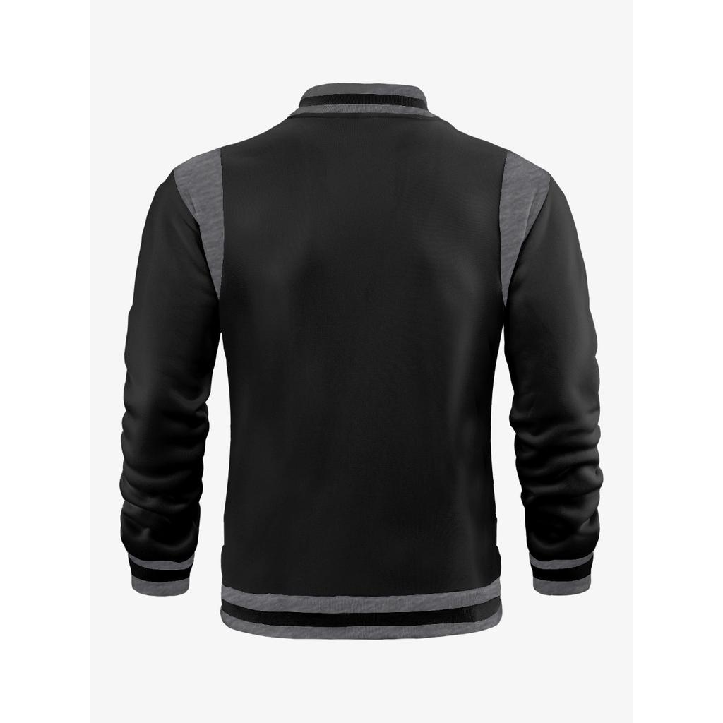 Giacca Casual da Uomo, Giacca Sportiva, Cardigan di Velluto, Top Spliced con Collo Rialzato, Giacca da Baseball