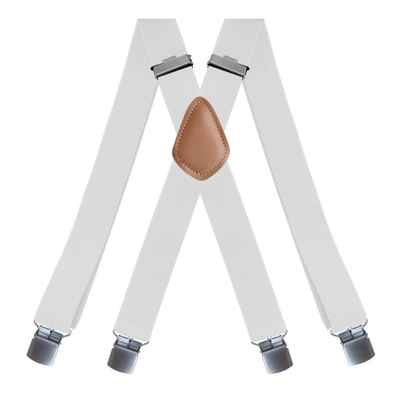 Elastische Hosenträger für Erwachsene mit 4 Clips für Herren und Damen, Hosenträger-Clips, 23 Farben optional