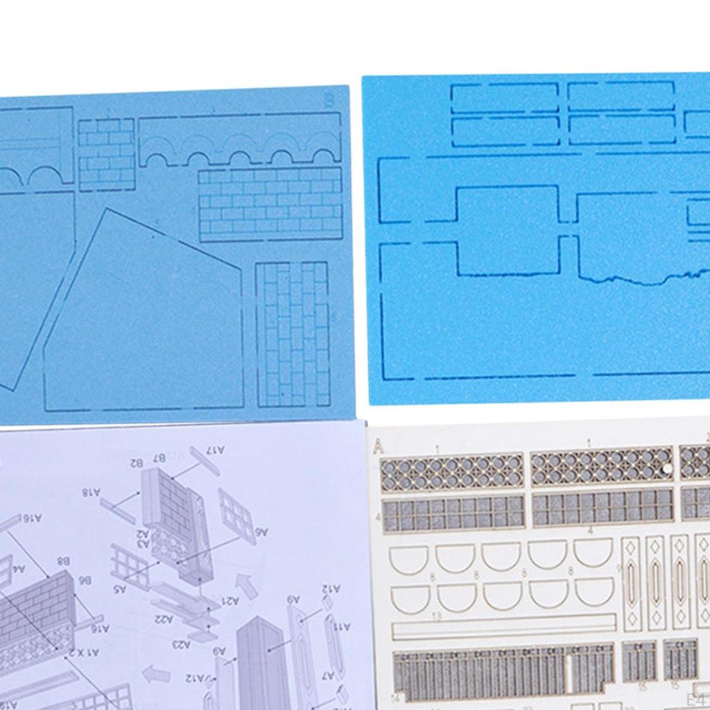 1/35 DIY Assembly Building Model Kits Wooden Puzzle Architecture Scene Collection for Accessory