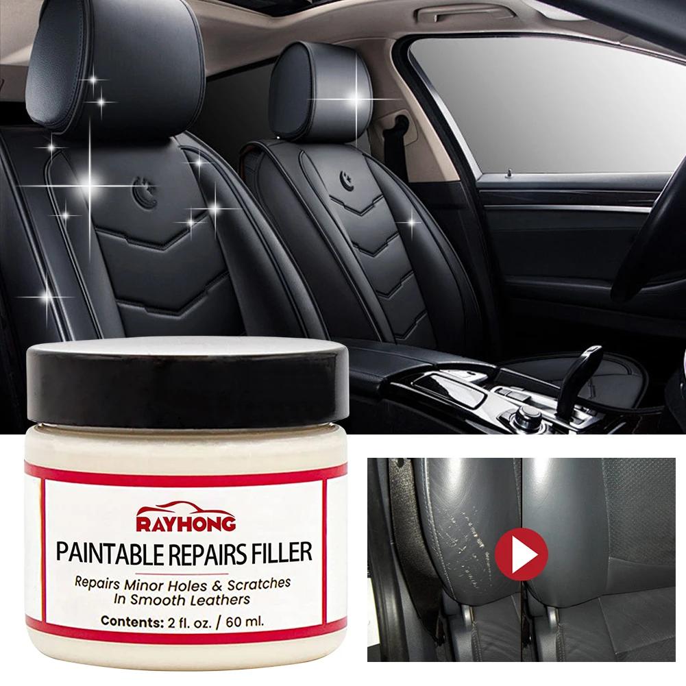 60ml Leather Filling Paste Car Seat Scratch Repair Paste Compound Natural Leather Restoration Cream Crack Burns Holes Filler