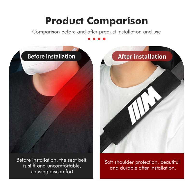 UWGK8 Car Seat Belt Shoulder Pad Plush Backpack Straps Neck Cushion For BMW M F10 F20 F30 F40 F15 F25 F26 F31 F49 E62 E83 E84
