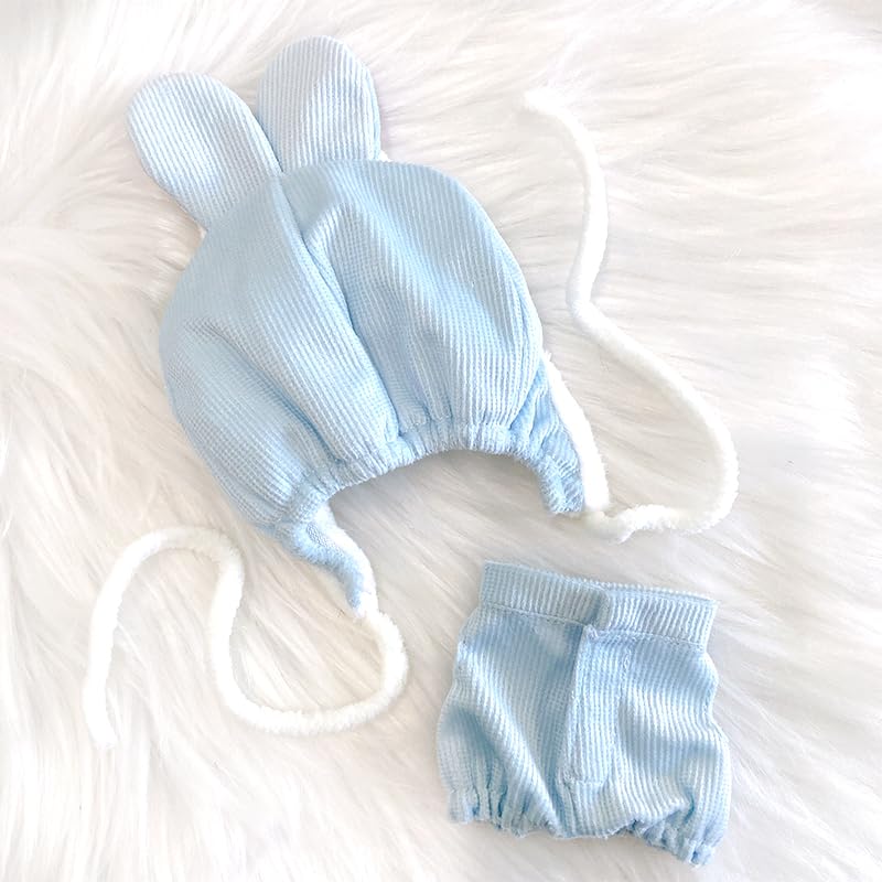 Kigurumi Cap & Clothes Set [for 10cm] Blue Plush Clothes Kigurumi Accessories Otaku Doll Mascot Costume [Used]