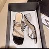 Two-wear 2025 New Style Women's Sandals Rhinestone Embellished Fashion Outerwear High Heel Net Weight Casual Shoes
