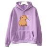 Zabawna bluza z kapturem z nadrukiem kapibary kobiety/mężczyźni Kawaii Cartoon topy bluza dla dziewczynek Unisex moda Harajuku graficzne swetry z kapturem