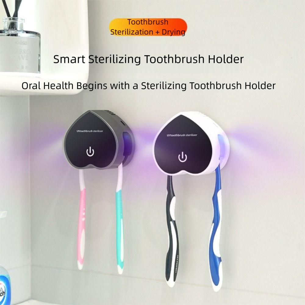 Portable Smart UV Toothbrush Sterilizer 2 Brush Slots Toothbrush Storage Rack  School