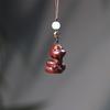 Zodiac Purple Sandalwood Pendant Keychain with Phone Lanyard - Rat, Tiger, Rabbit, Dragon, Monkey, Pig