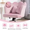 Velvet-Feel Petal Back Office Chair - Pink