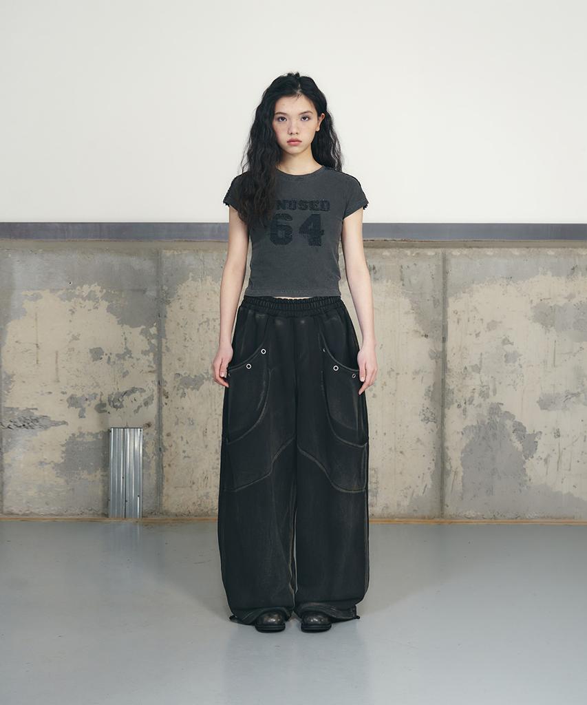 Eonyujeulaeb Double Curve Heavy Pants [Charcoal]