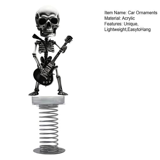 Skull Spring Car Rocking Skull Figurine Acrylic Swaying Skeleton Dashboard Decor