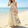 U-Neck Sleeveless Maxi Dress Lightweight Fresh Design,Elegant Women's Summer Beach & Casual Dress