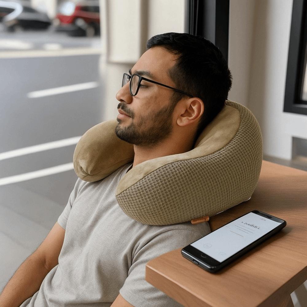 

Removable Neck Pillow Slow Rebound Travel Pillow Durable Neck Support Train світло-сірого кольору