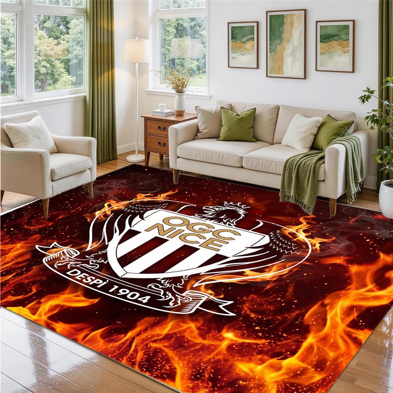 OGC Nice FC Design Crystal Velvet Rug Soft Decorative Mat for Bedroom Entrance