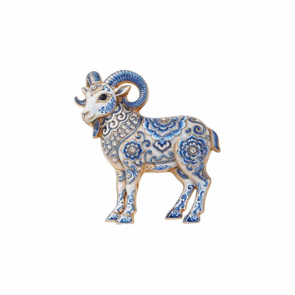 Colorful Goat Lapel Pin Vintage Style Animal Brooch Cute Enamel Sheep Brooch Party