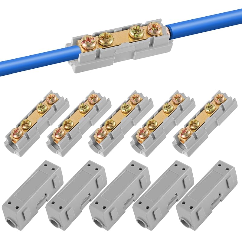 10Pcs 6 AWG Gauge Wire Connector Nut Kit, 80A Splicing Quick Wiring Connection Terminal, Circuit Connector Wire Connector with 20Pcs Screws and 10