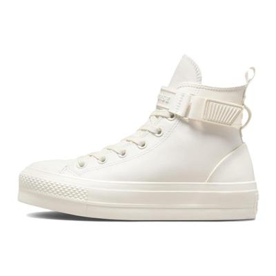 Chuck Taylor All Star Trendy Casual Versatile Leather High-Top Espadrilles Women's White