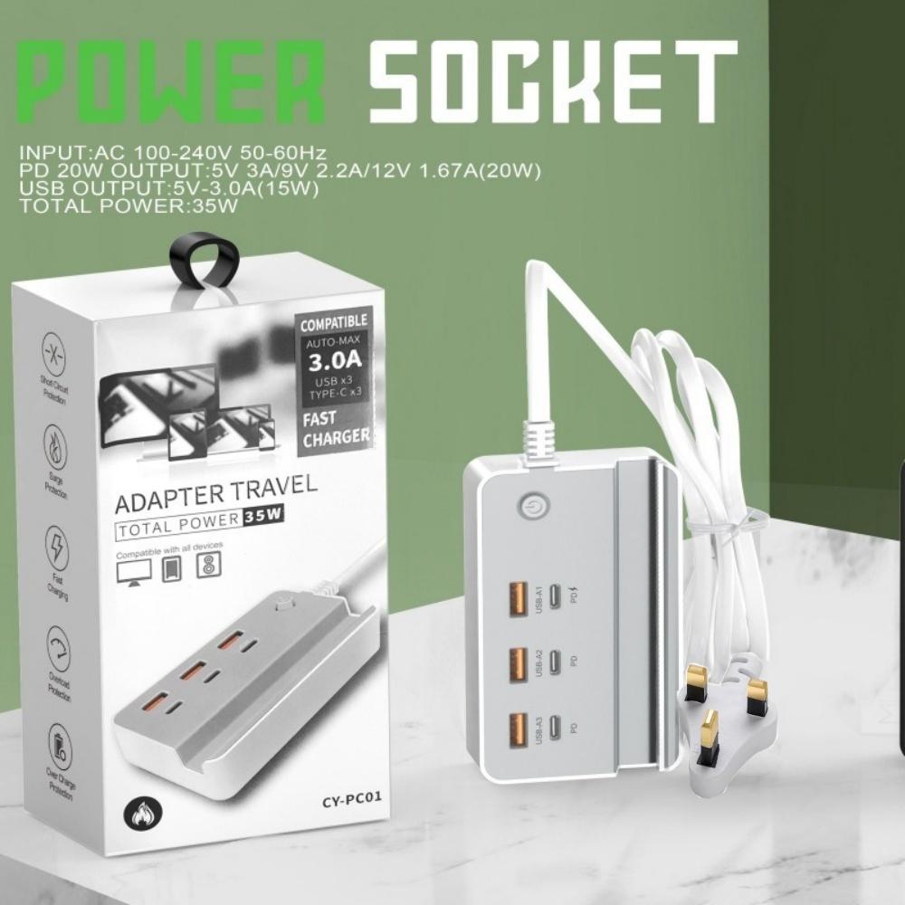 35 Вт многопортовое зарядное устройство USB C, быстрая зарядка, быстрое высокоскоростное зарядное устройство, USB-концентратор, адаптер для мобильного телефона, вилка EU, US, UK, зарядное устройство USB Type C White UK