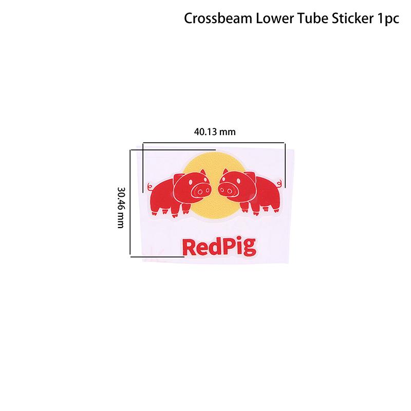 

Bike Head Tube Funny Stickers Red Pig Decorative Decals For Bike Handlebar Helmet Top Tube Decals Cycling Team Sticker A