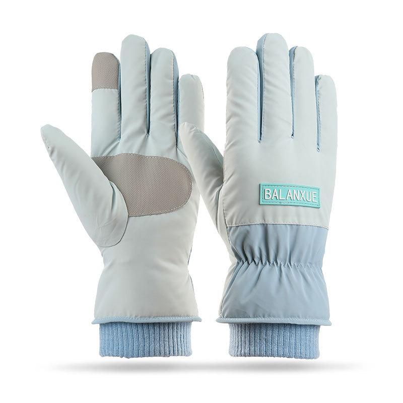 Women's Winter Warm Gloves with Thick Velvet, Windproof and Cold Proof Riding, Outdoor Hiking, Anti-skid Touch Screen, Men's and