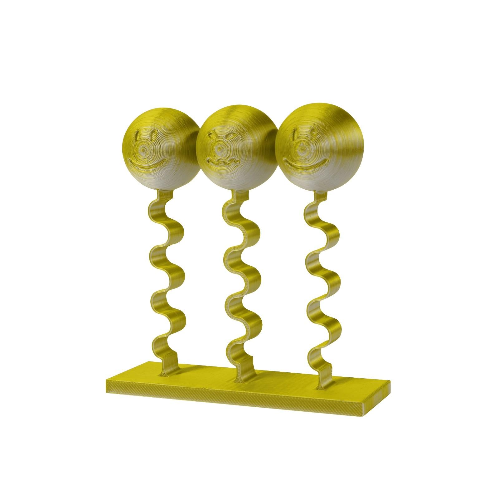 

Напечатанный на 3D-принтере трехголовый пружинный декомпрессионный инструмент для маленьких лиц The Head Bangers One Size золотой