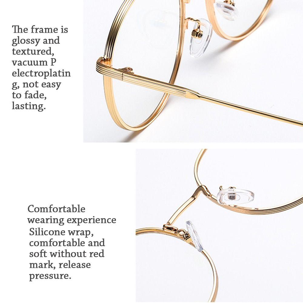 Ochelari de epocă, clasici, anti-lușă albastră, cadru metalic oval, designer de marcă, rame optice rotunde din metal, ochelari pentru computer