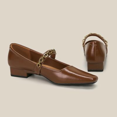 Leichter Luxus Retro Huizhou Damen Ein-Pedal-Schuhe Weichsohlige Schwarze Französische Einzelne Schuhe Quadratische Zehenpartie Dicker Absatz High-End Mary Jane Schuhe