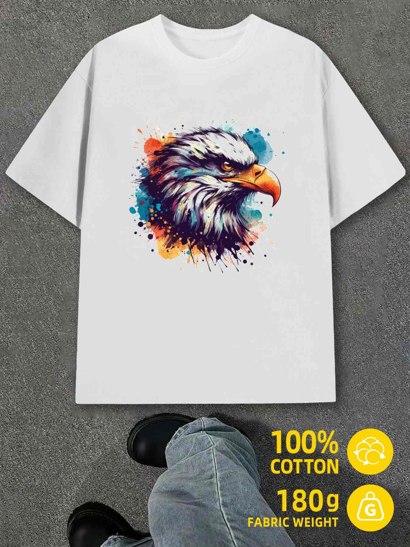 T-Shirt Y2K Eagle Splash Shirts Shirts White L