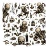 Halloween Stickers Skull Glass Stickers Halloween Party Supplies Horror Vibe Static Stickers