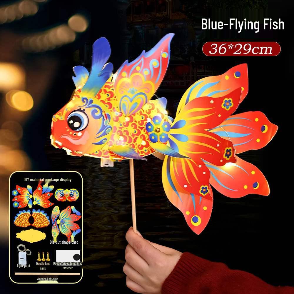 Children's DIY Luminous Dragon Fish Lantern: Ancient Style Mid-Autumn Festival Koi Paper Lantern Kit