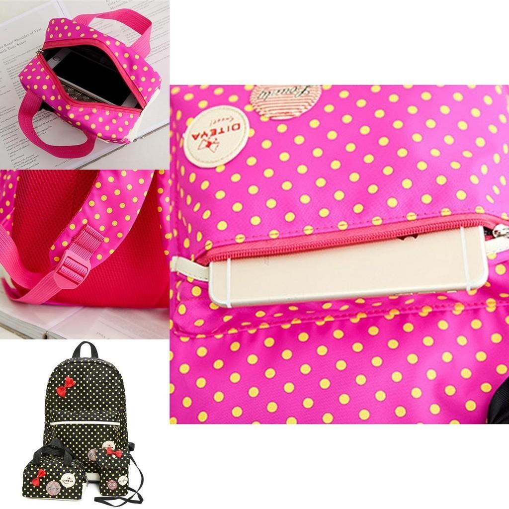 Scuola Media 3 Pezzi/Set Zaino in Tela Con Borsa Pranzo e Borsa Telefono Grande Capacità Per Materiale Scolastico