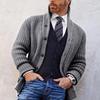 Pull d'hiver 2026 pour homme Casual Couleur unie Col semi-montant Manches longues Cardigan en maille