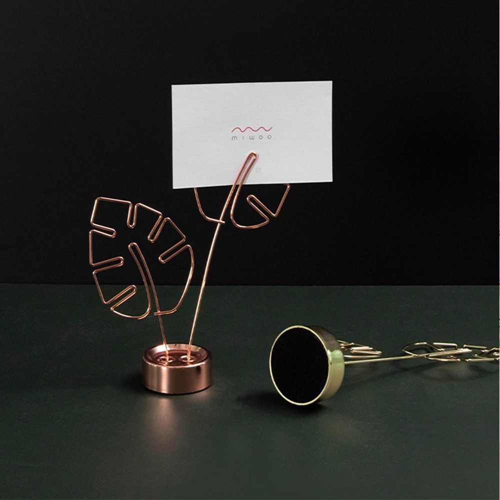 Leaf Vein Turtle Back Leaf Sticky Note Clip Minimalism Photo Stander  Office Supplies