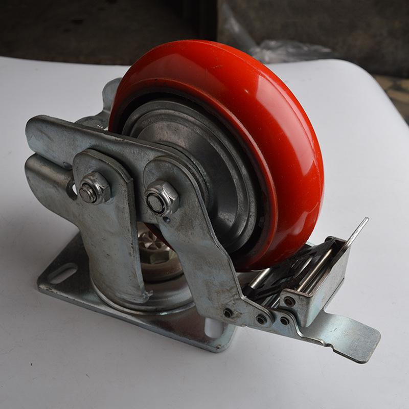 Polyurethane Shock-Absorbing Heavy Duty Swivel Caster with Brake