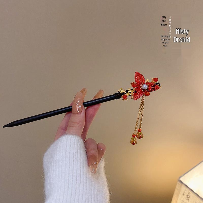 Elegant Ancient-Style Tassel Hairpin for Women - Versatile Hanfu & Step-Shaking Design