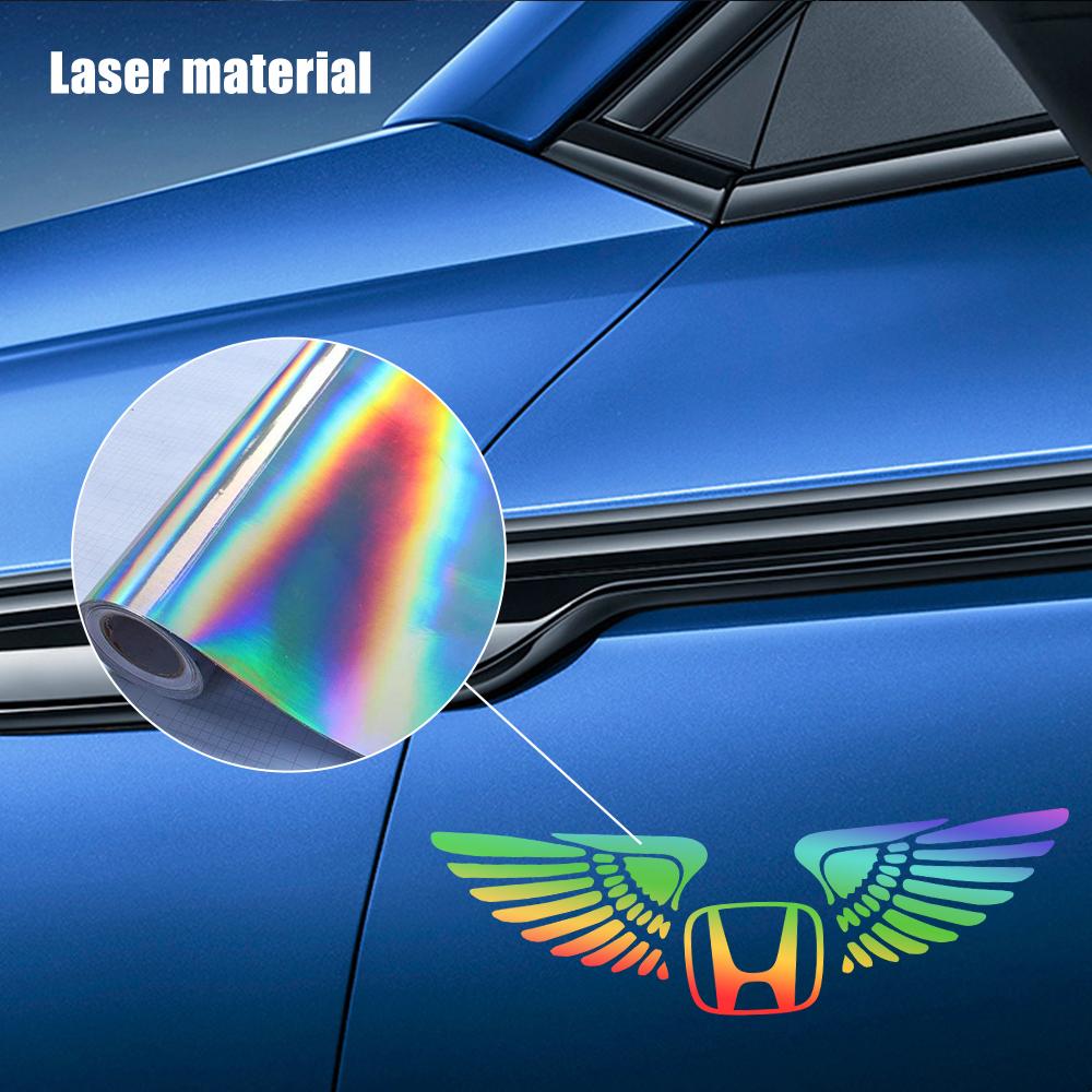 Colorful Reflective Laser Angel Wing Styling Car Trunk Door Stickers For Honda Mugen Typer ACCORD Airwave Avancier Civic INSPIRE