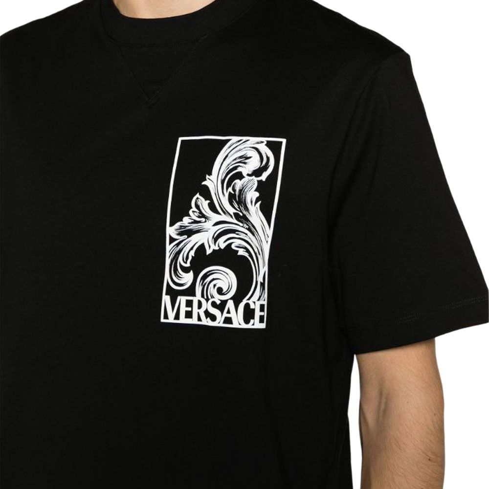 Versace Pattern Printed Fitted Crew Neck Short Sleeve T-Shirt Men Tops Black 1014094-1A09877-2B020