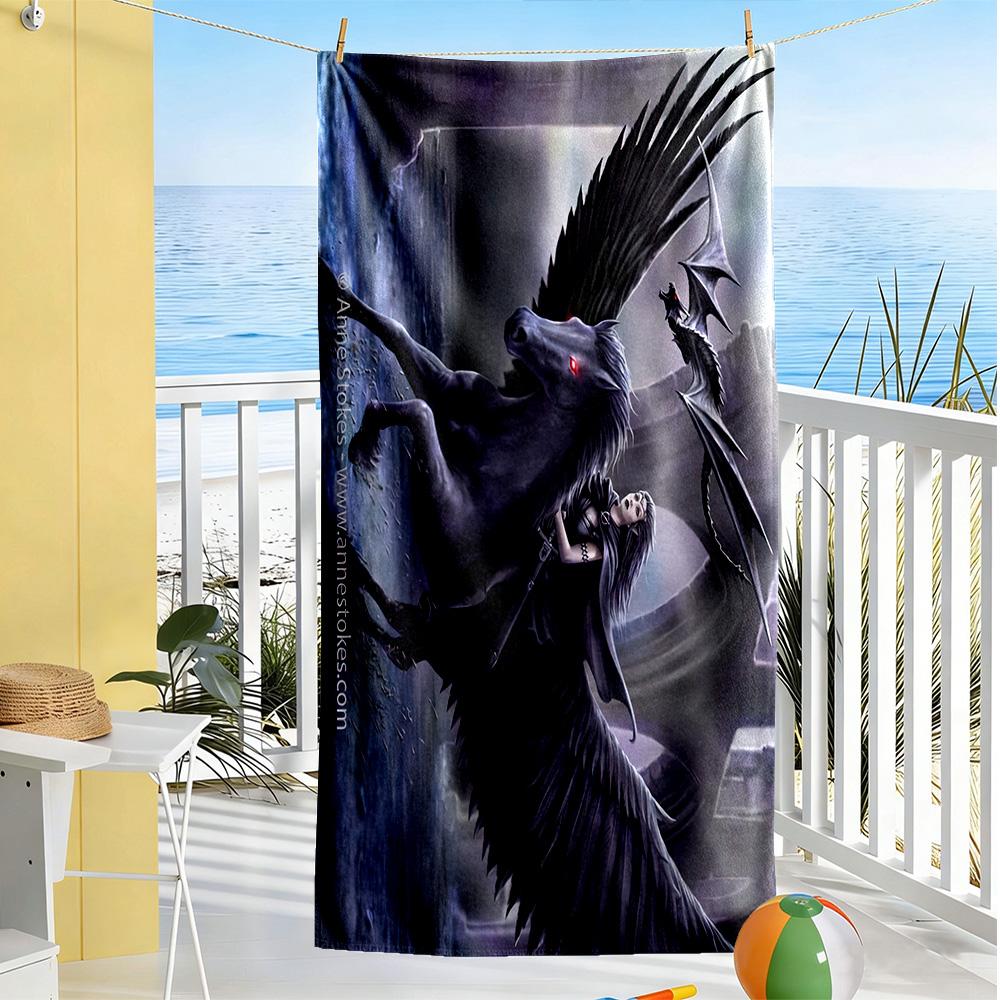 Gothic Style Beach Towel High Absorbency & Quick-Dry Comfortable Lightweight