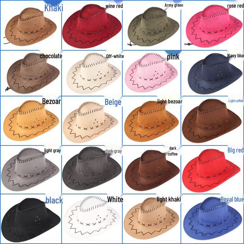 Unisex Western Cowboy Sun Hat - Faux Suede Summer Protection