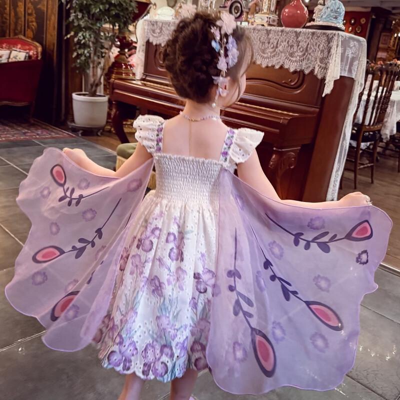 MIMIHELLO Girls  Butterfly Wing Floral Camisole Dress 140