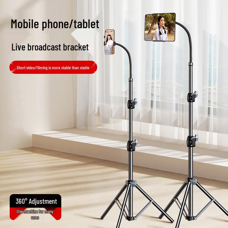 Multi-Device Floor Stand: Adjustable Overhead Tripod for Tablets & Phones