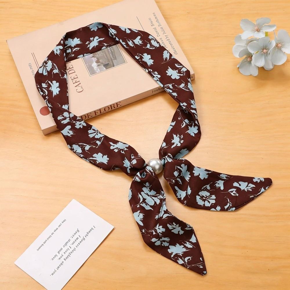 Fashion Y2K Polka Dot Long Scarf Leopard Print 97cm Magnetic Scarf Women Tie Collar Decor