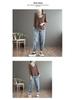 Women's Retro Distressed Embroidered Denim Harem Pants - Loose Fit, Elastic Waist, Plus Size, Cropped for Spring/Autumn 2025