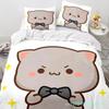 Set da letto gatto pesca cartone animato carino Ragazzi Ragazze Misura Singola Queen Copripiumino Federa Letto Bambini Adulti Moda Tessile per la casa