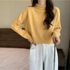 Autumn and winter new simple and versatile solid color semi-turtleneck pullover women's short fashion bottoming knitted sweater tide