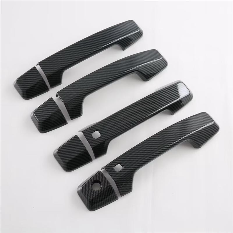 A03E-Door Handle Cover+Door Handle Bowl Cover Trim For Mitsubishi Triton / L200 2024 Exterior Accessories Carbon Fiber