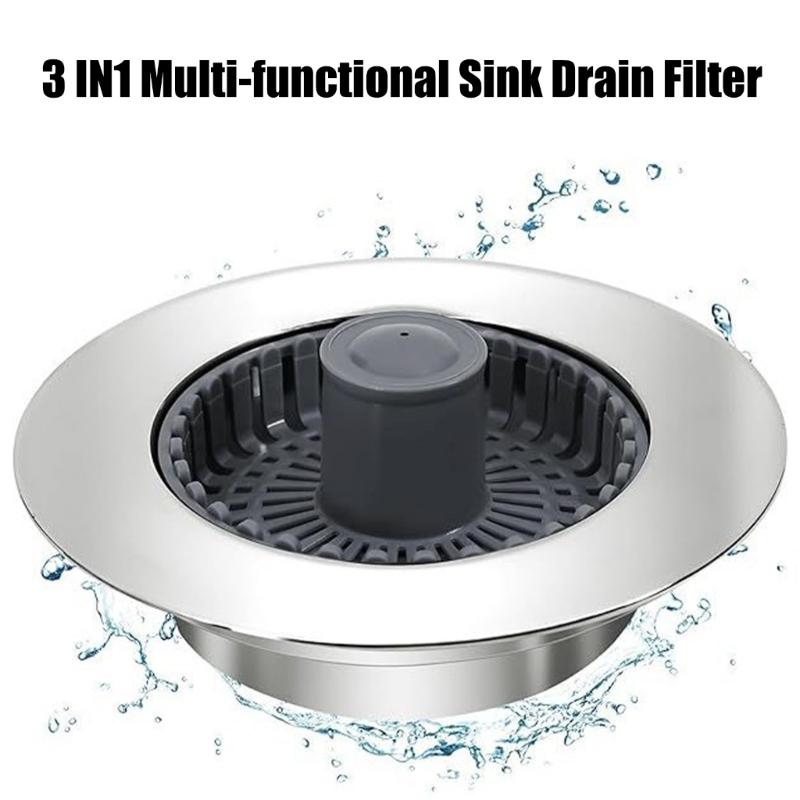Kitchen Sink Drain Basket Anti Clogging Drain Stoppers Bounce Cores Sink Strainer Wash Basins Drain Filter Easy to Use